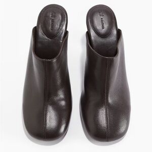 New H&M brown leather mules